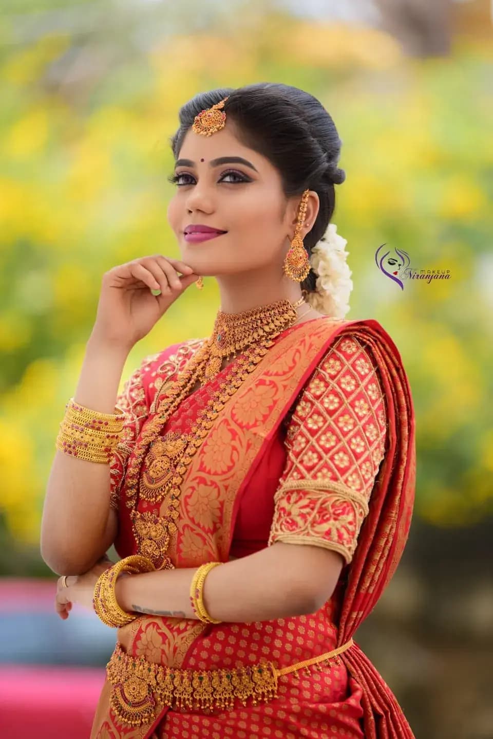 Behind the scenes — bridal makeup application by Niranjana, Chennai