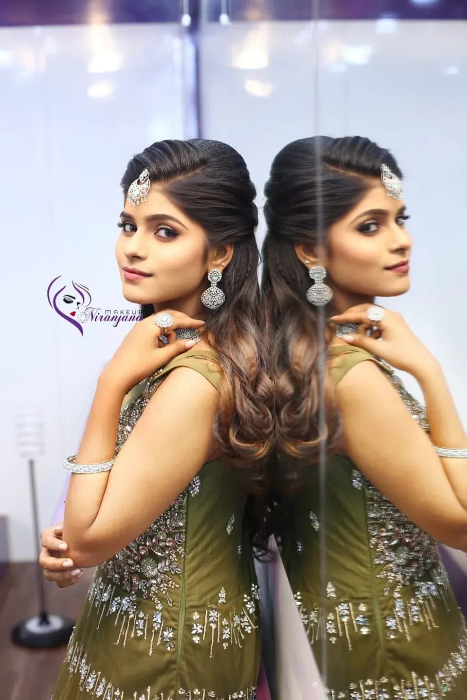 Behind the scenes — bridal makeup application by Niranjana, Chennai