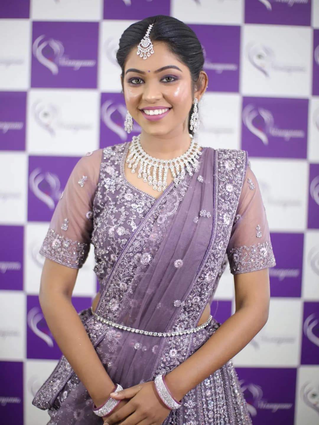 South Indian bridal portrait by Makeup Niranjana, Chennai