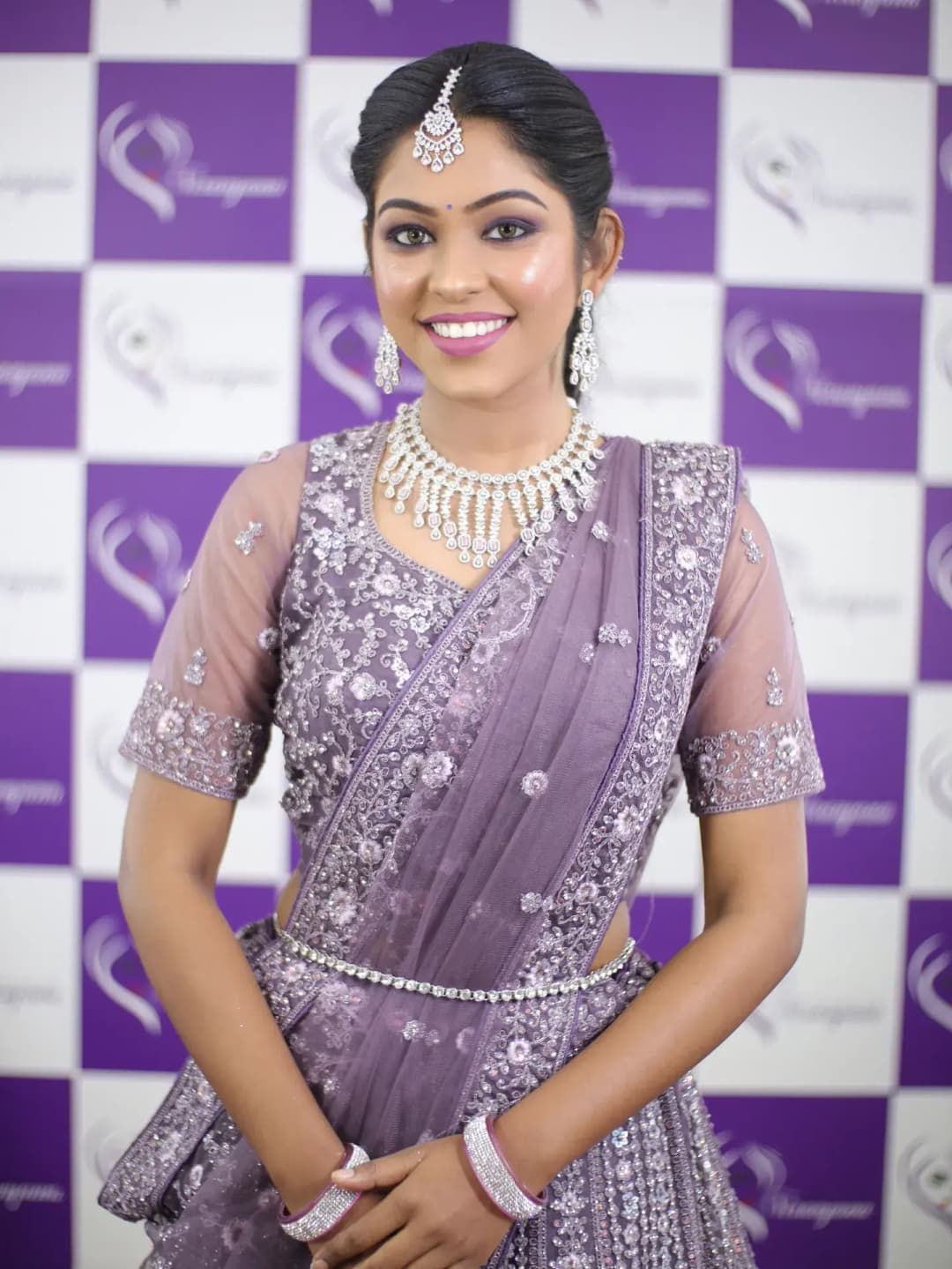 South Indian bridal portrait by Makeup Niranjana, Chennai