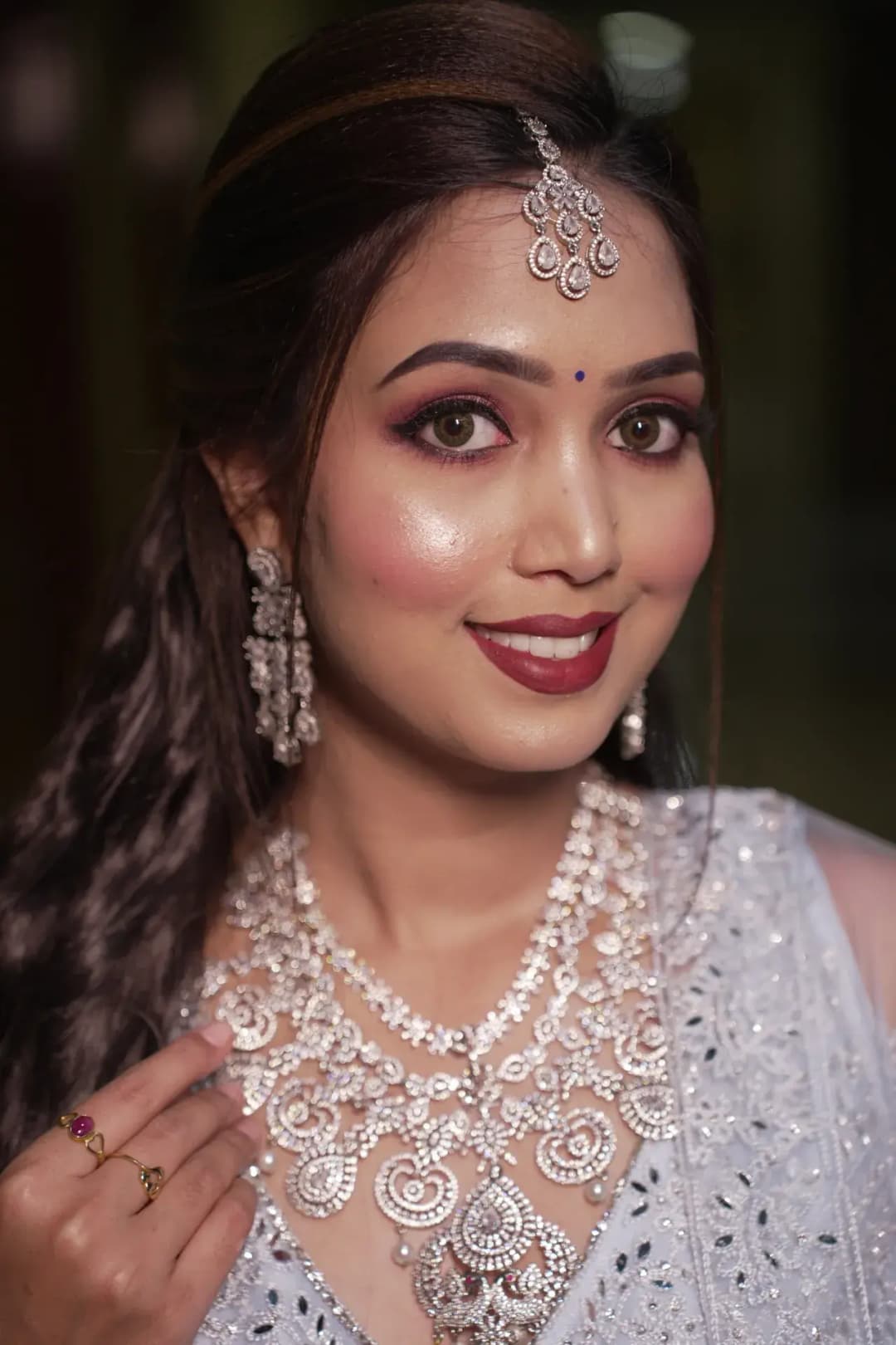 South Indian bridal portrait by Makeup Niranjana, Chennai