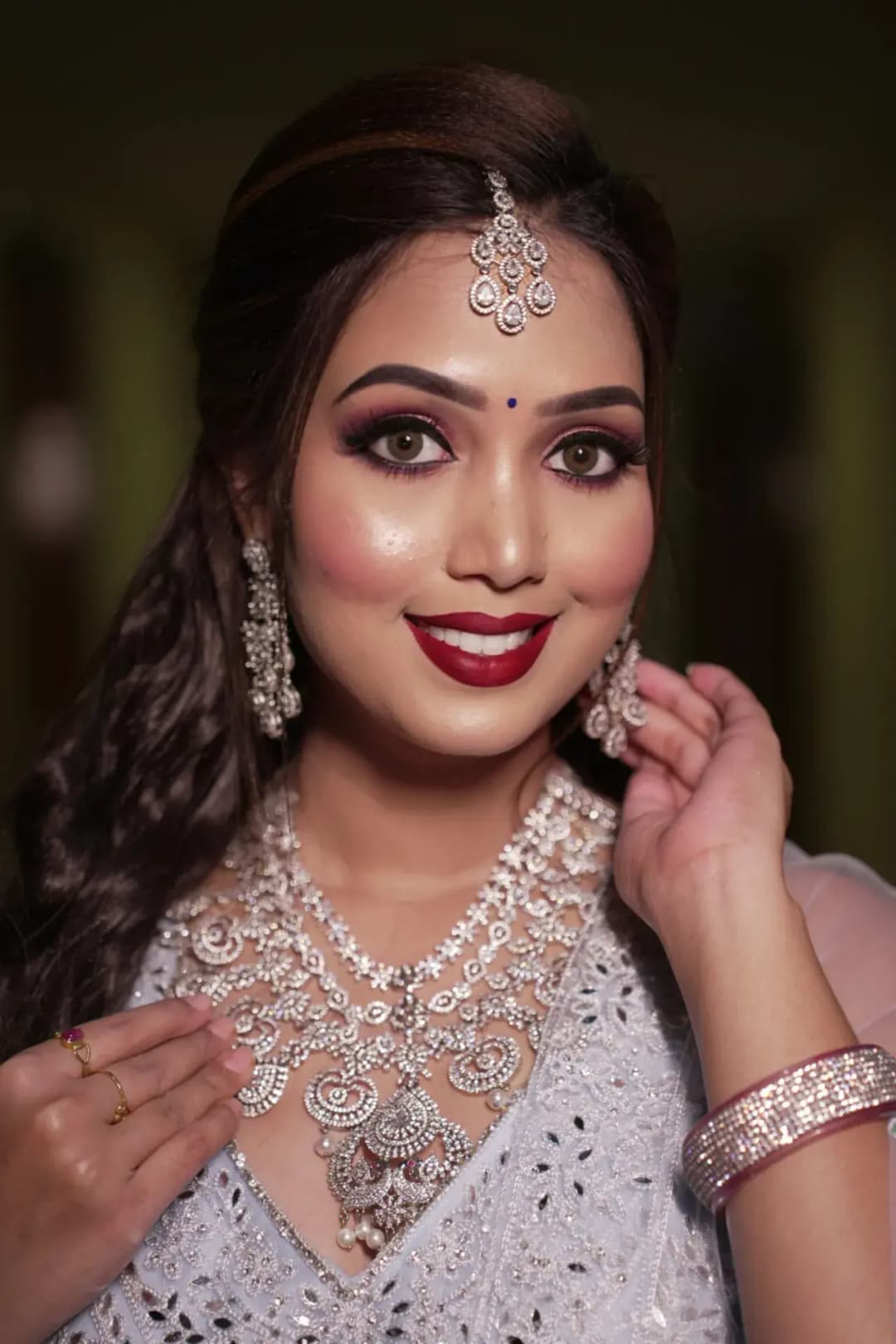 South Indian bridal portrait by Makeup Niranjana, Chennai