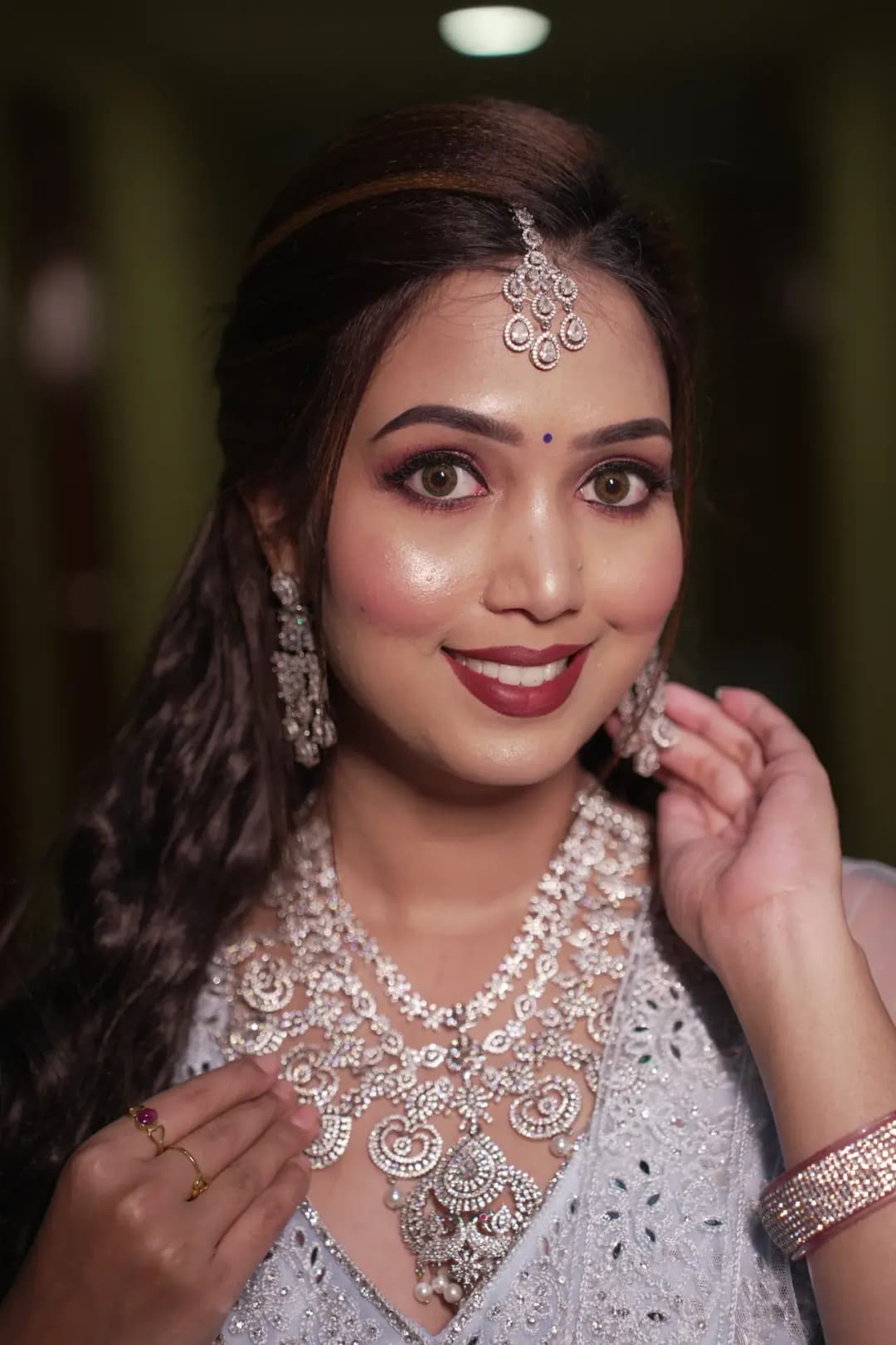 South Indian bridal portrait by Makeup Niranjana, Chennai