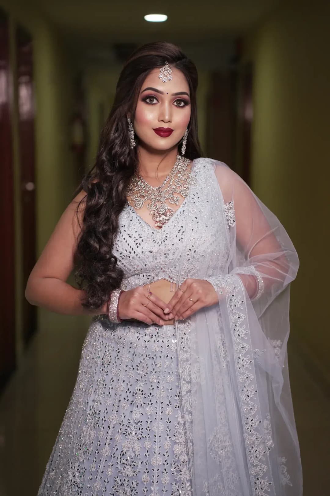South Indian bridal portrait by Makeup Niranjana, Chennai