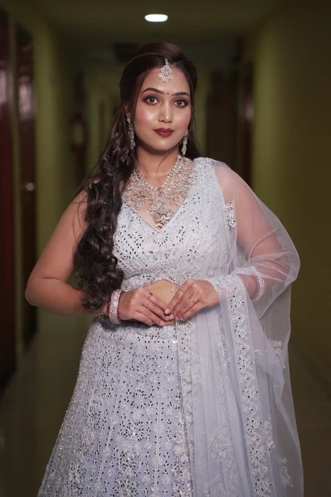 South Indian bridal portrait by Makeup Niranjana, Chennai