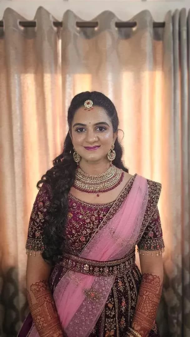 Reception makeup look 1 by Makeup Niranjana, Chennai