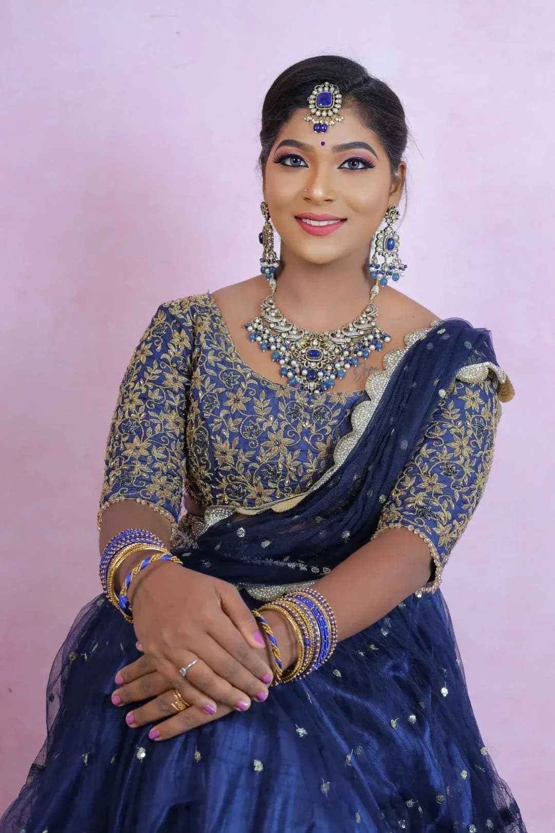 Reception makeup look 3 by Makeup Niranjana, Chennai