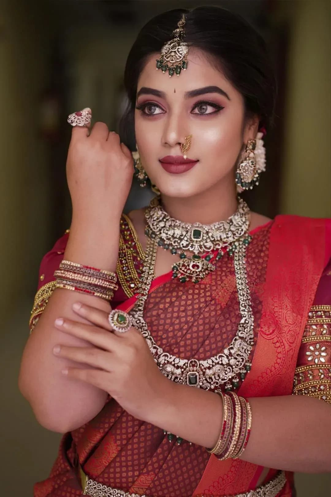 Muhurtham bridal makeup look 4 by Makeup Niranjana, Chennai
