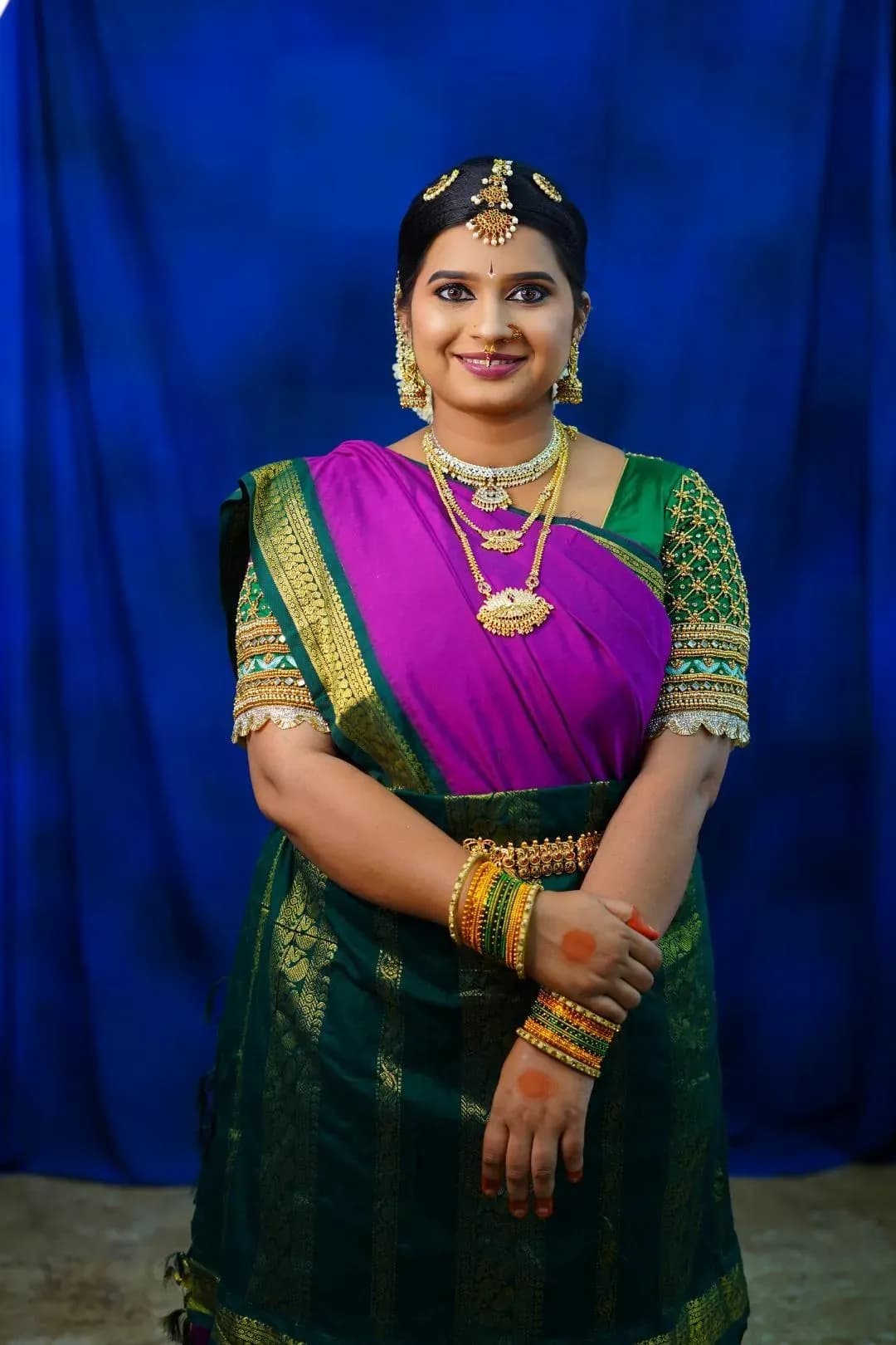 Muhurtham bridal makeup look 6 by Makeup Niranjana, Chennai