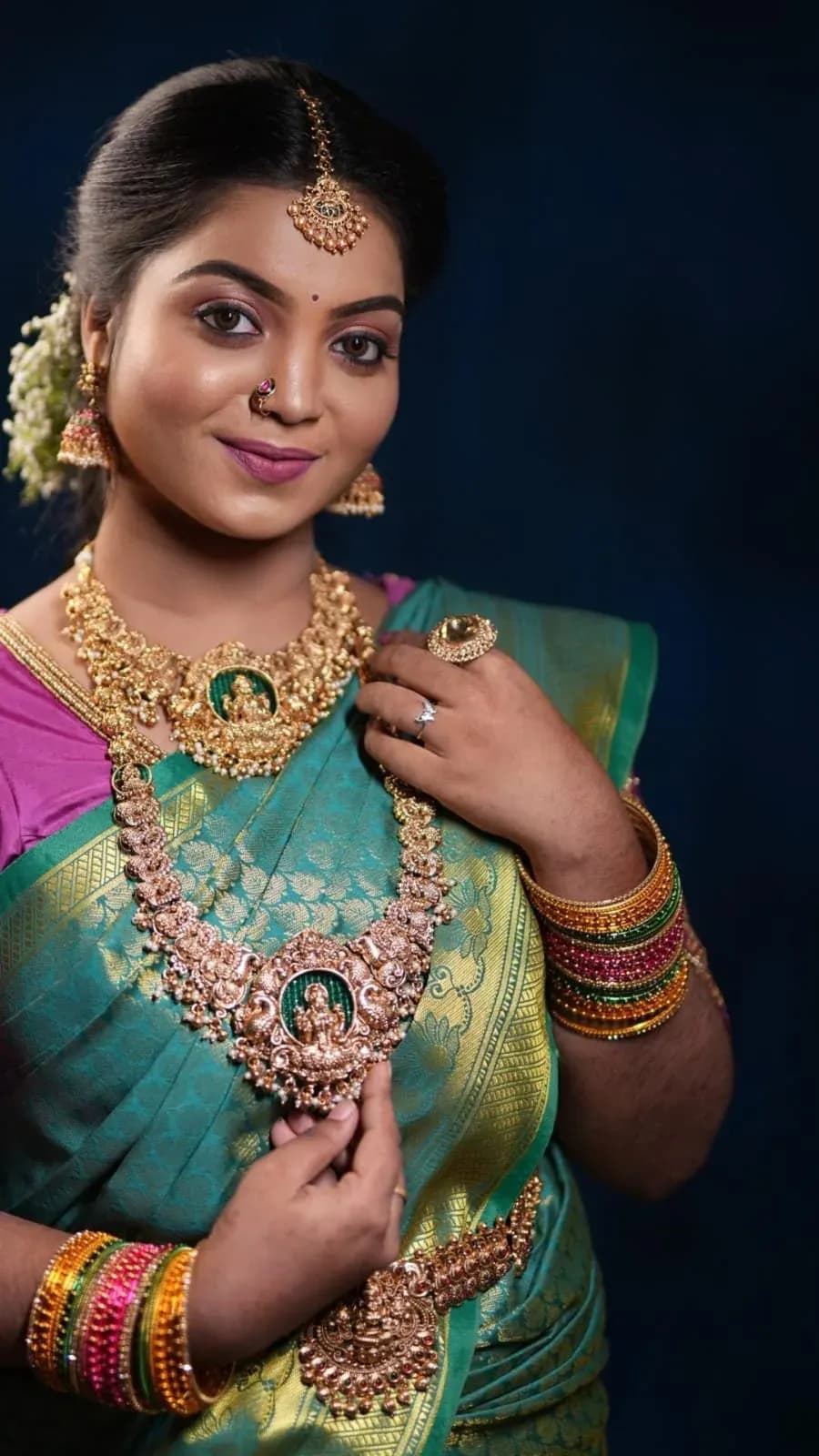 Muhurtham bridal makeup look 7 by Makeup Niranjana, Chennai