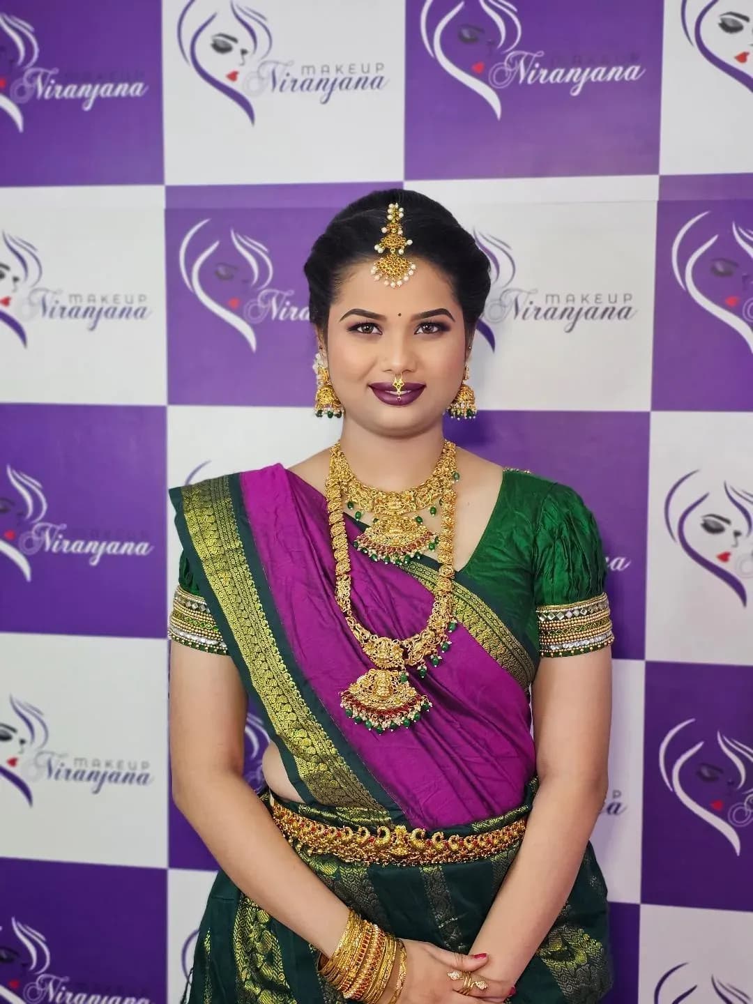 Muhurtham bridal makeup look 9 by Makeup Niranjana, Chennai