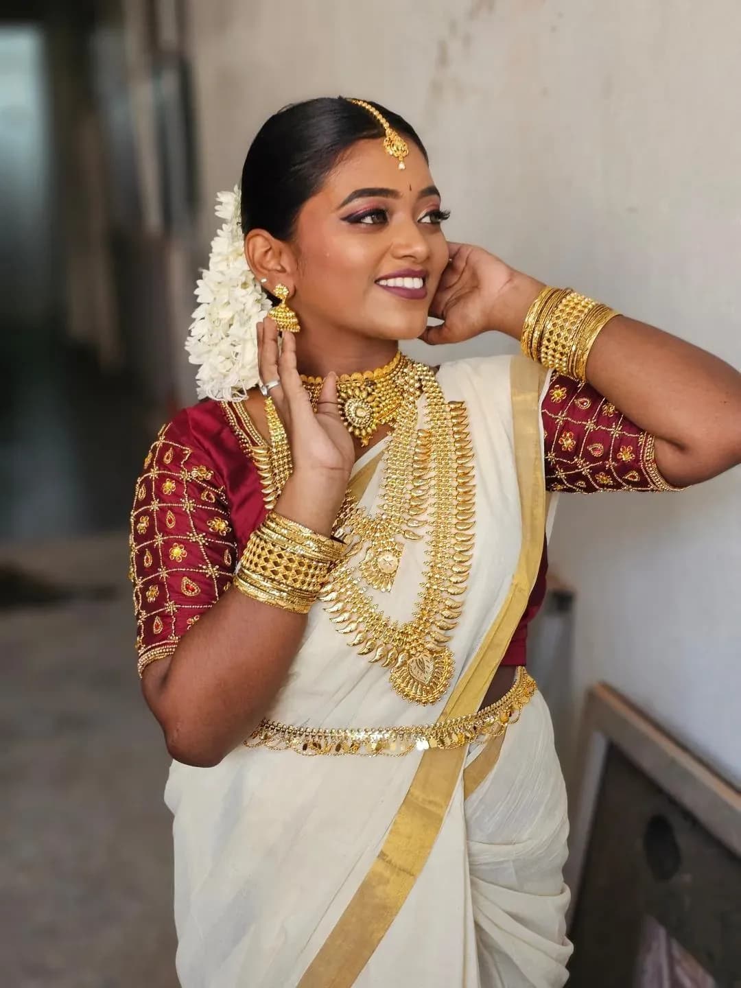 Muhurtham bridal makeup look 10 by Makeup Niranjana, Chennai