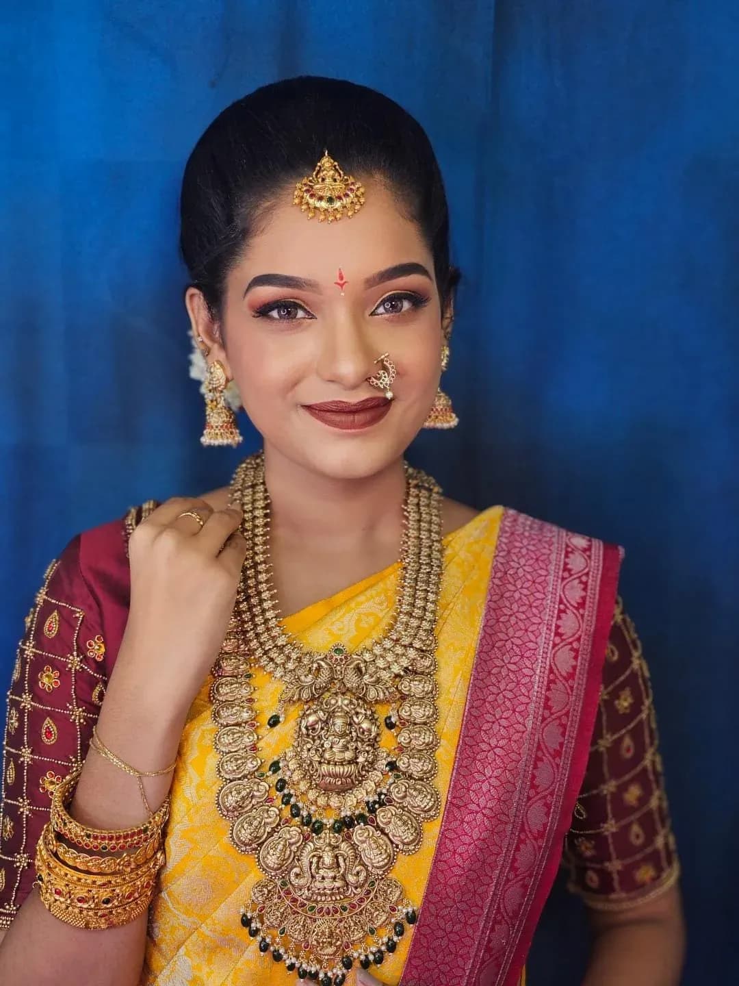 Muhurtham bridal makeup look 16 by Makeup Niranjana, Chennai
