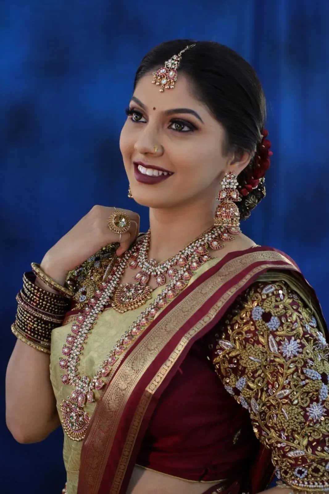Muhurtham bridal makeup look 21 by Makeup Niranjana, Chennai