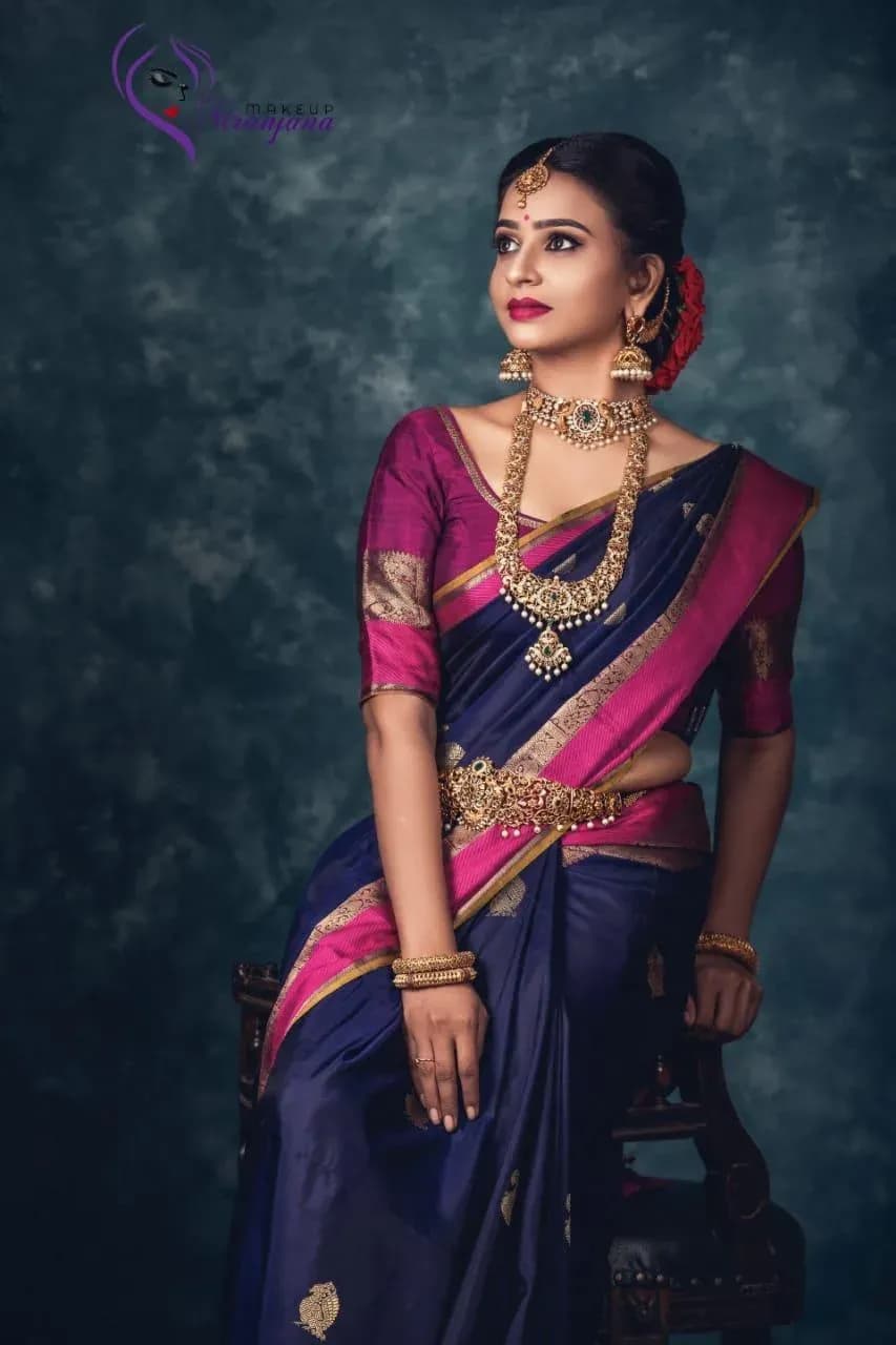 Muhurtham bridal makeup look 23 by Makeup Niranjana, Chennai