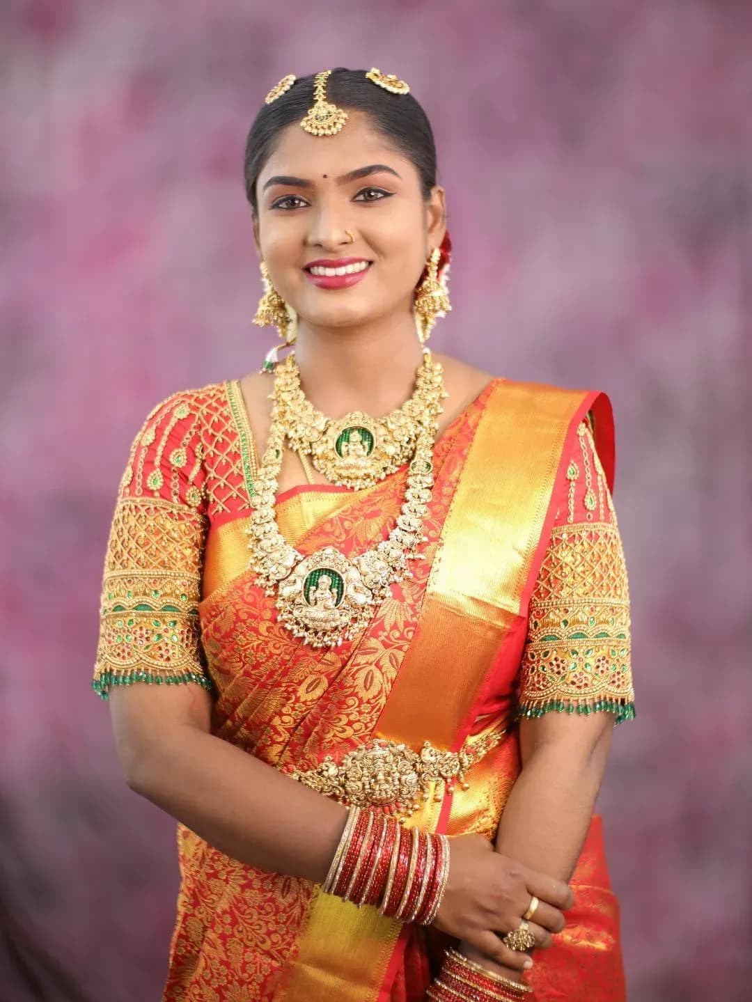 Muhurtham bridal makeup look 24 by Makeup Niranjana, Chennai