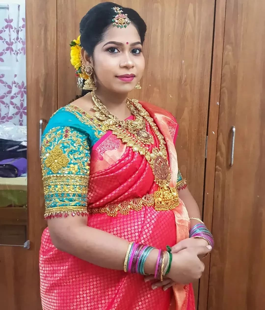 Baby shower makeup look 2 by Makeup Niranjana, Chennai