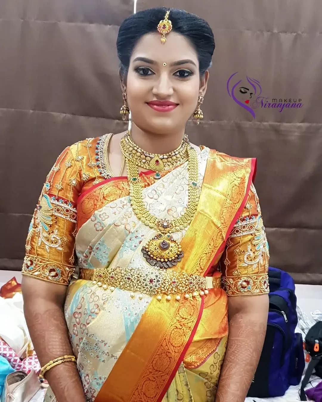 Baby shower makeup look 5 by Makeup Niranjana, Chennai