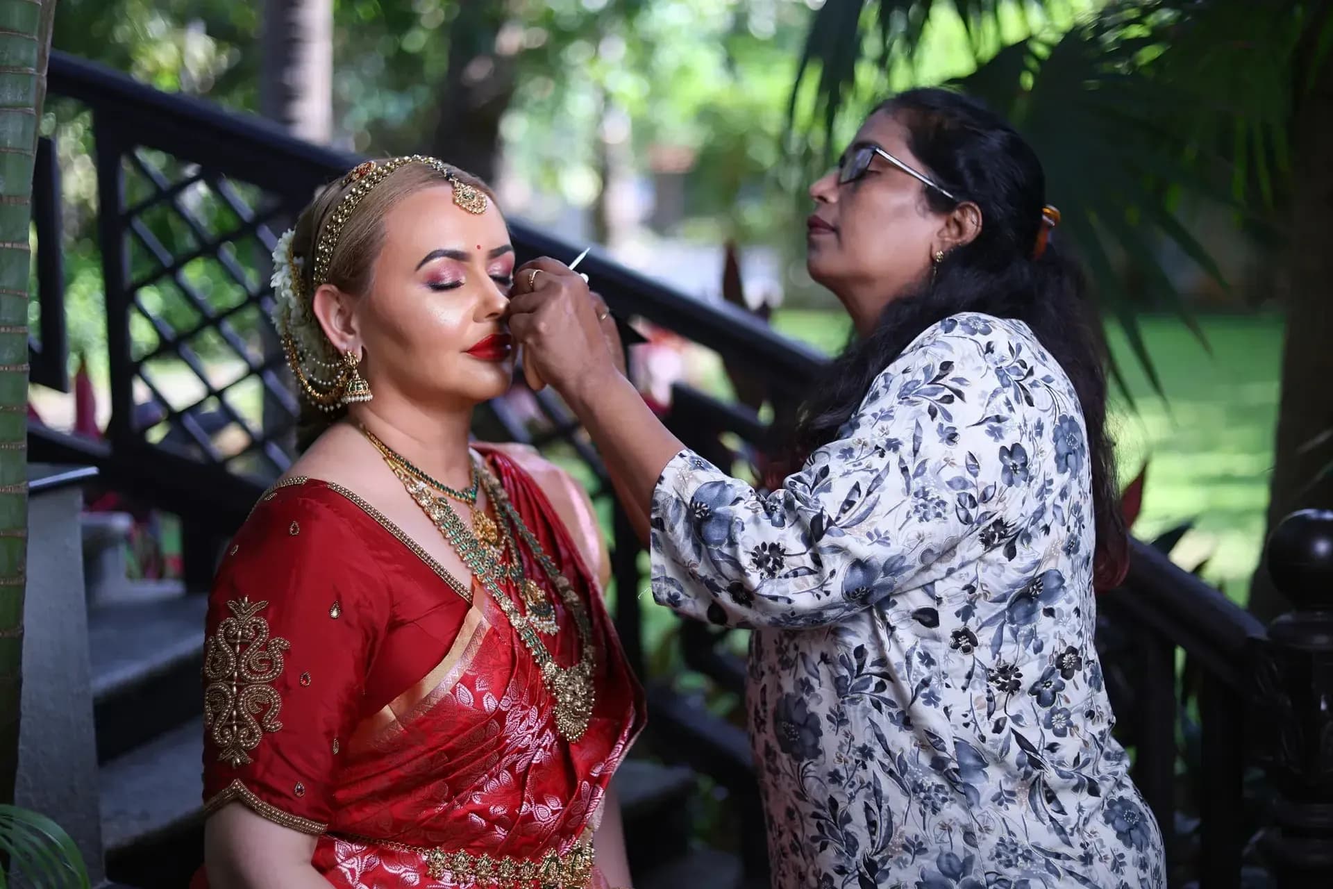 South Indian bridal portrait by Makeup Niranjana, Chennai