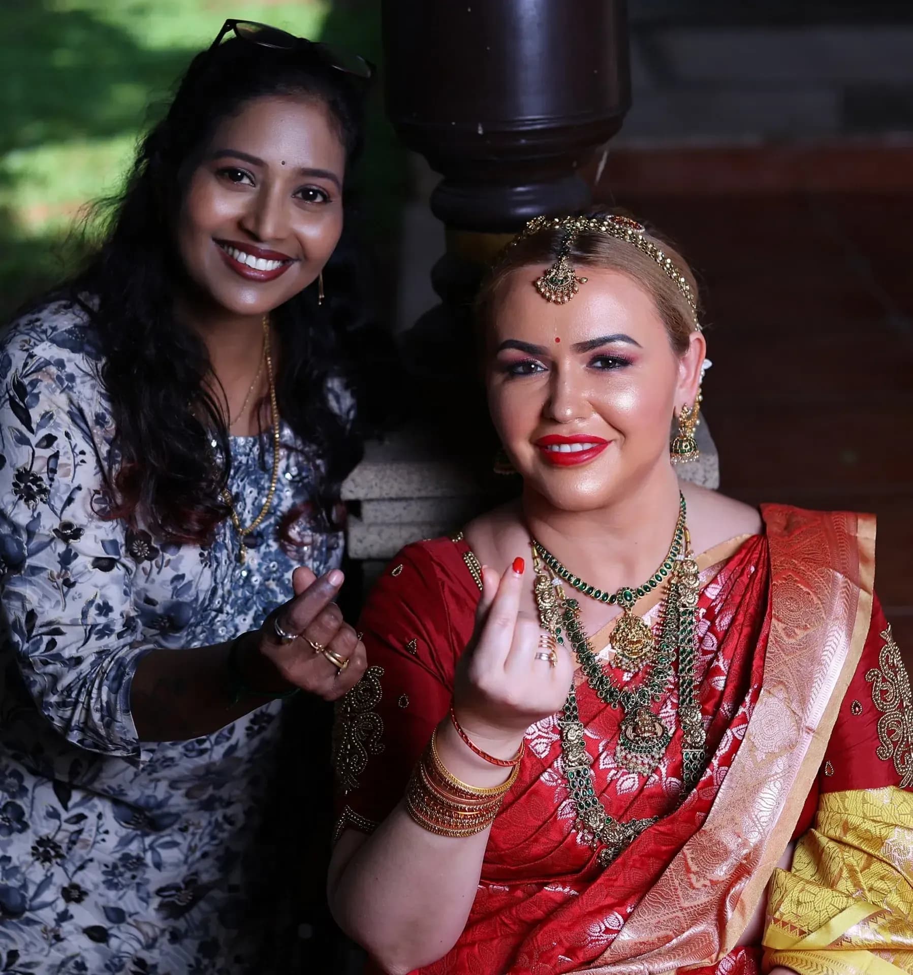 South Indian bridal portrait by Makeup Niranjana, Chennai