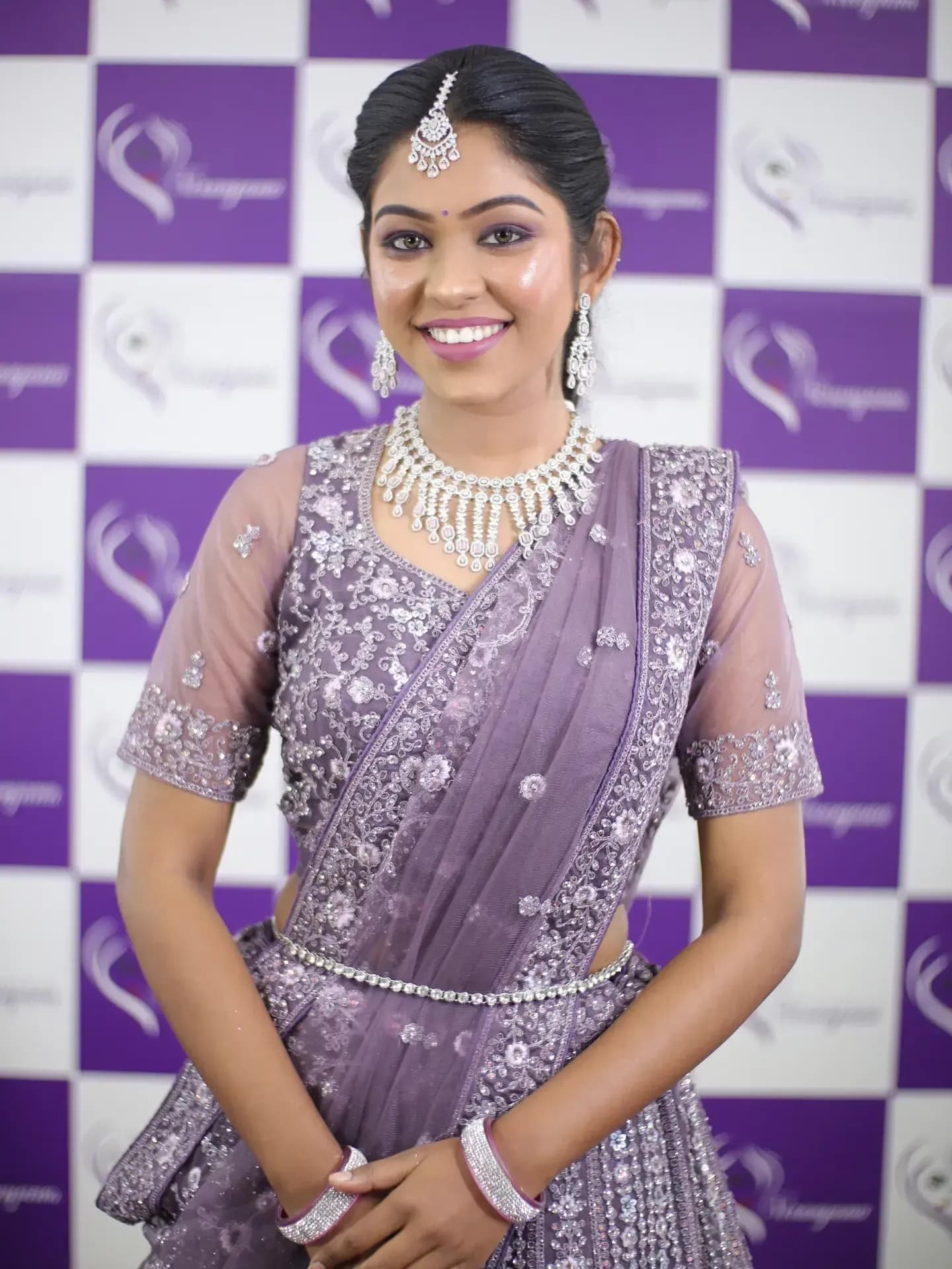 South Indian bridal portrait by Makeup Niranjana, Chennai