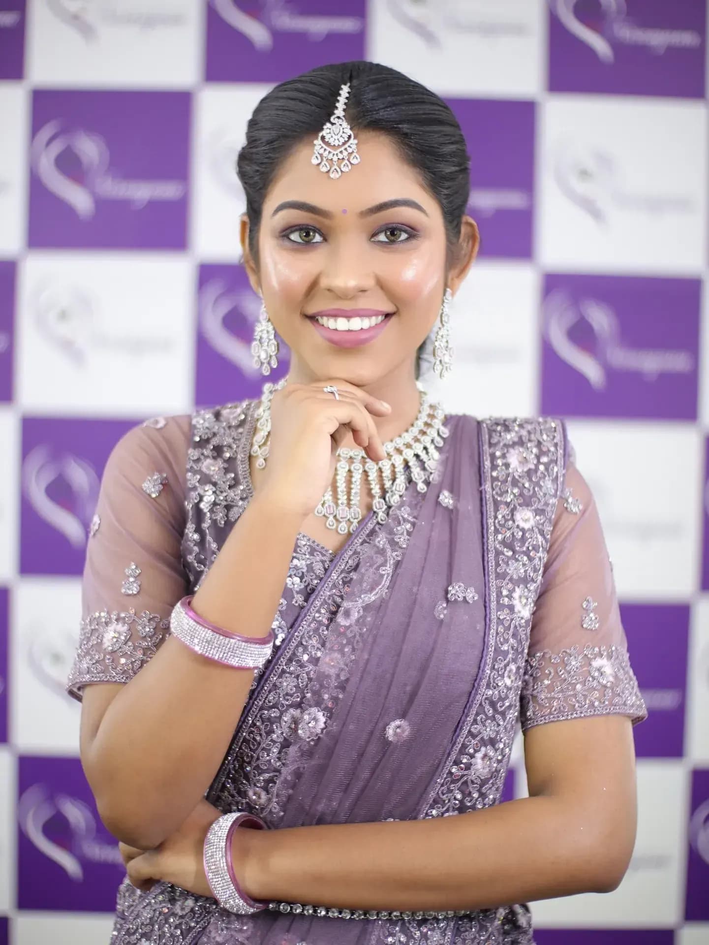 South Indian bridal portrait by Makeup Niranjana, Chennai