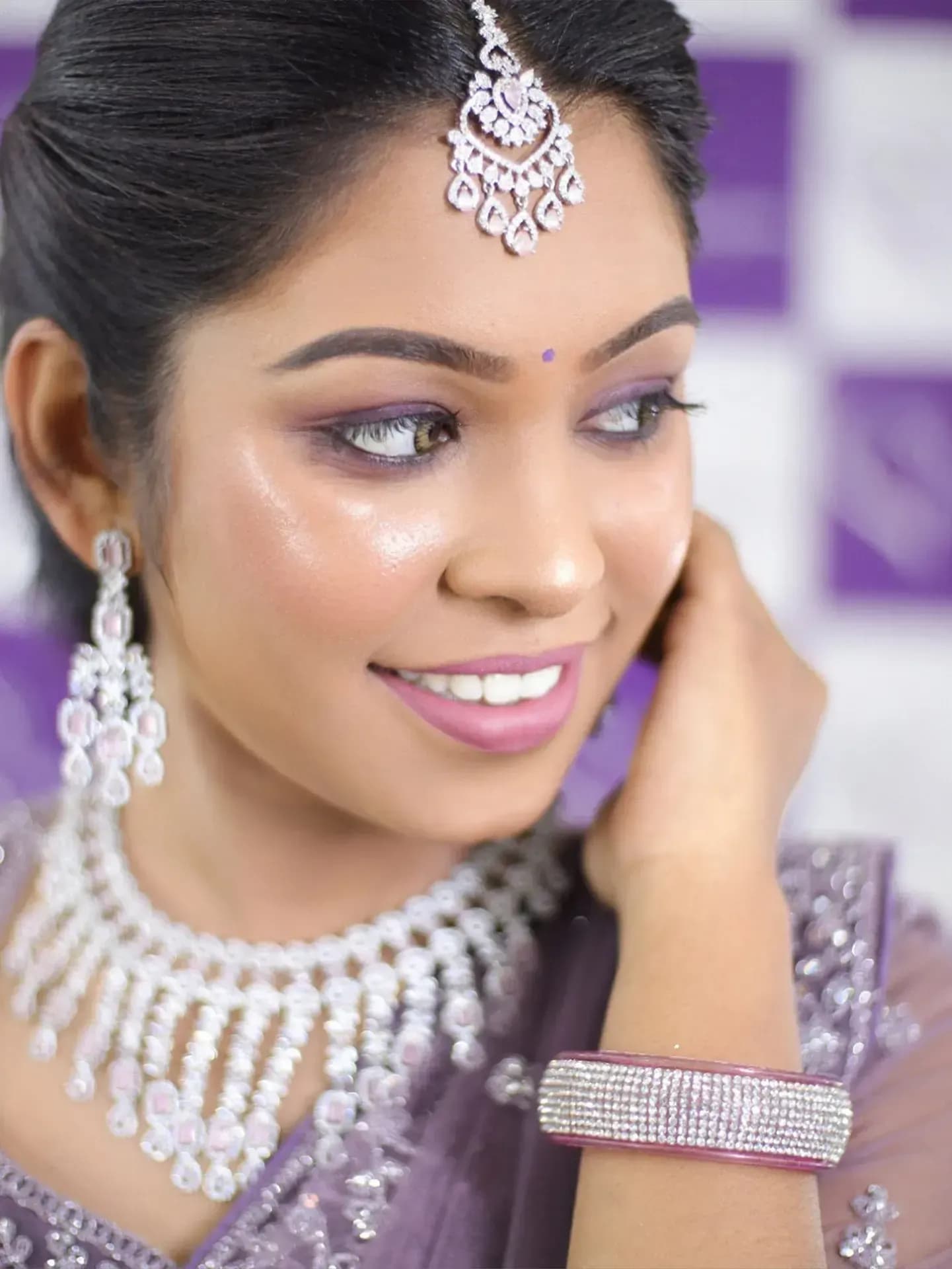 South Indian bridal portrait by Makeup Niranjana, Chennai