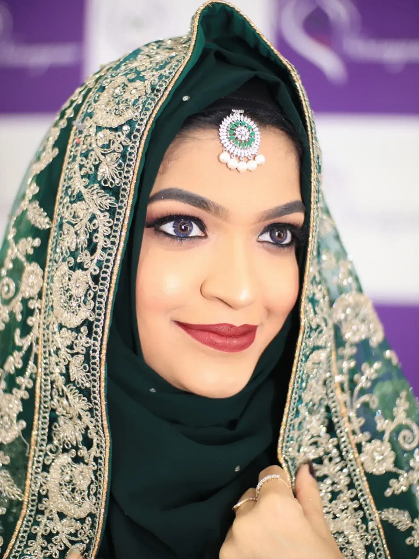 South Indian bridal portrait by Makeup Niranjana, Chennai