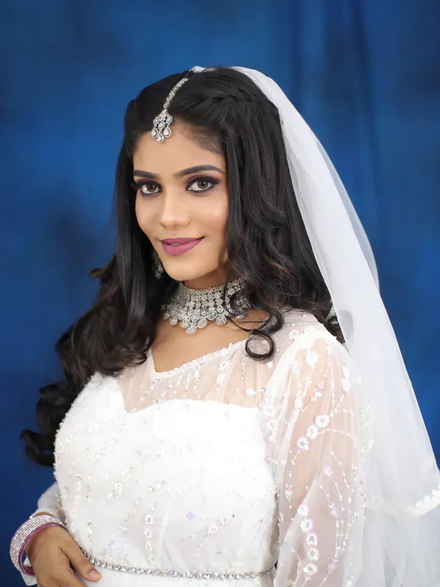 South Indian bridal portrait by Makeup Niranjana, Chennai