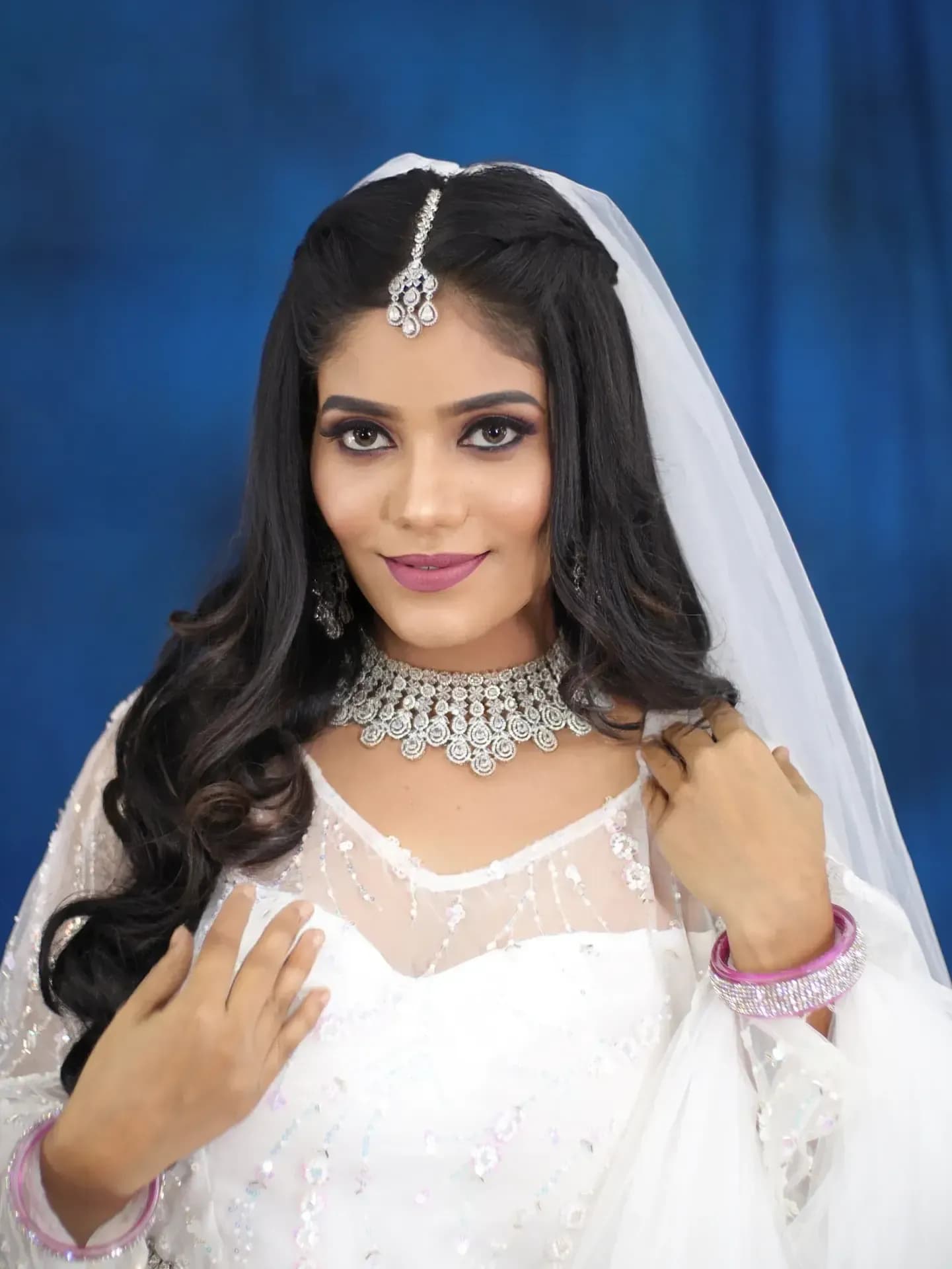 South Indian bridal portrait by Makeup Niranjana, Chennai