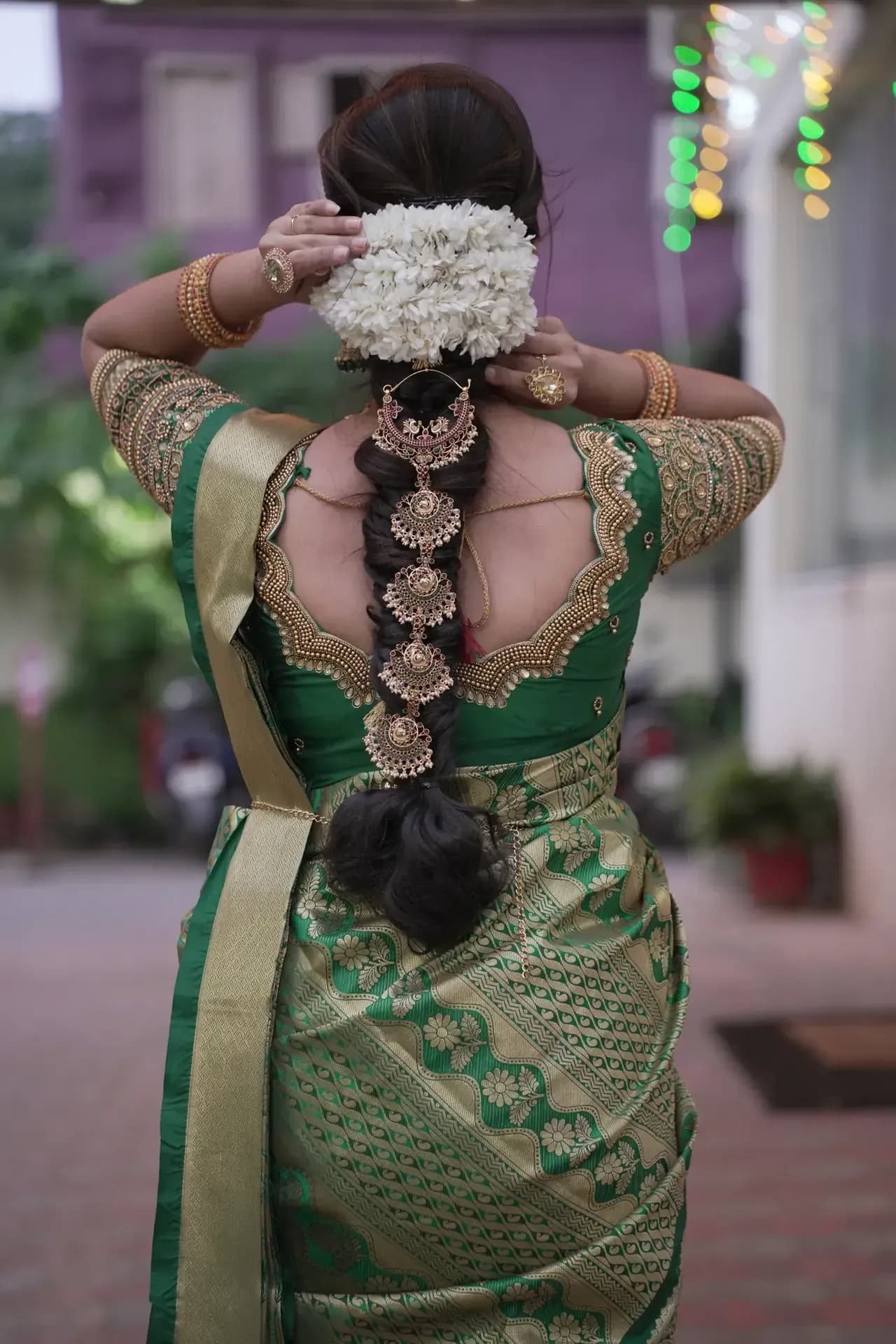South Indian bridal portrait by Makeup Niranjana, Chennai