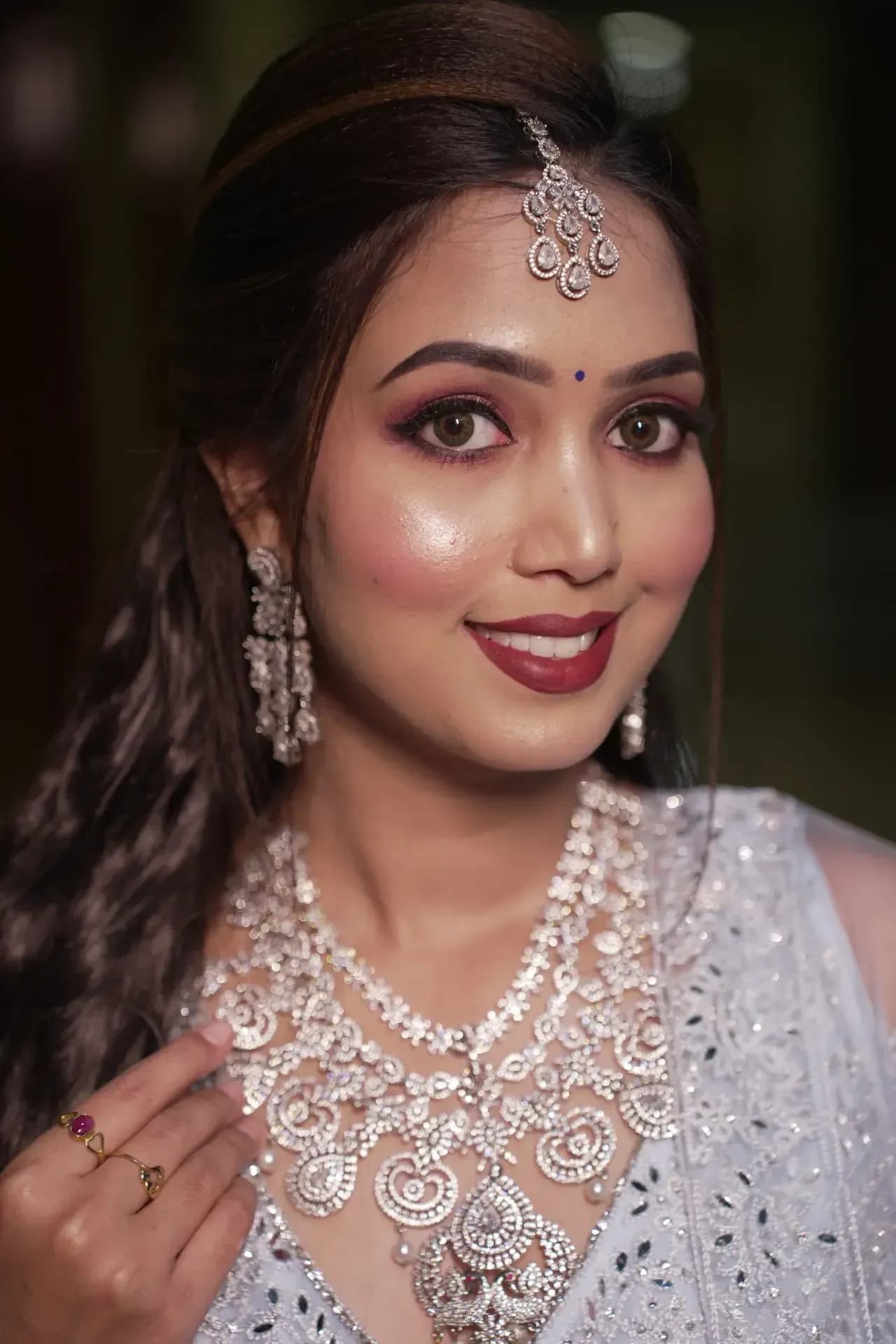 South Indian bridal portrait by Makeup Niranjana, Chennai