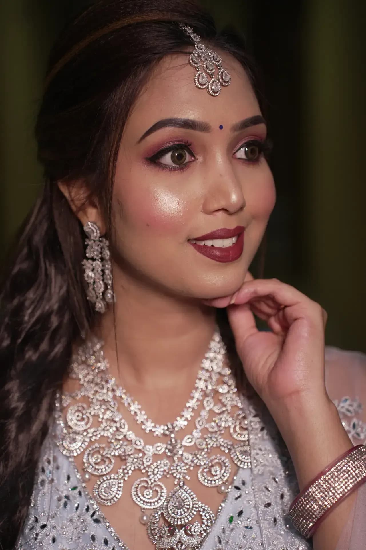South Indian bridal portrait by Makeup Niranjana, Chennai