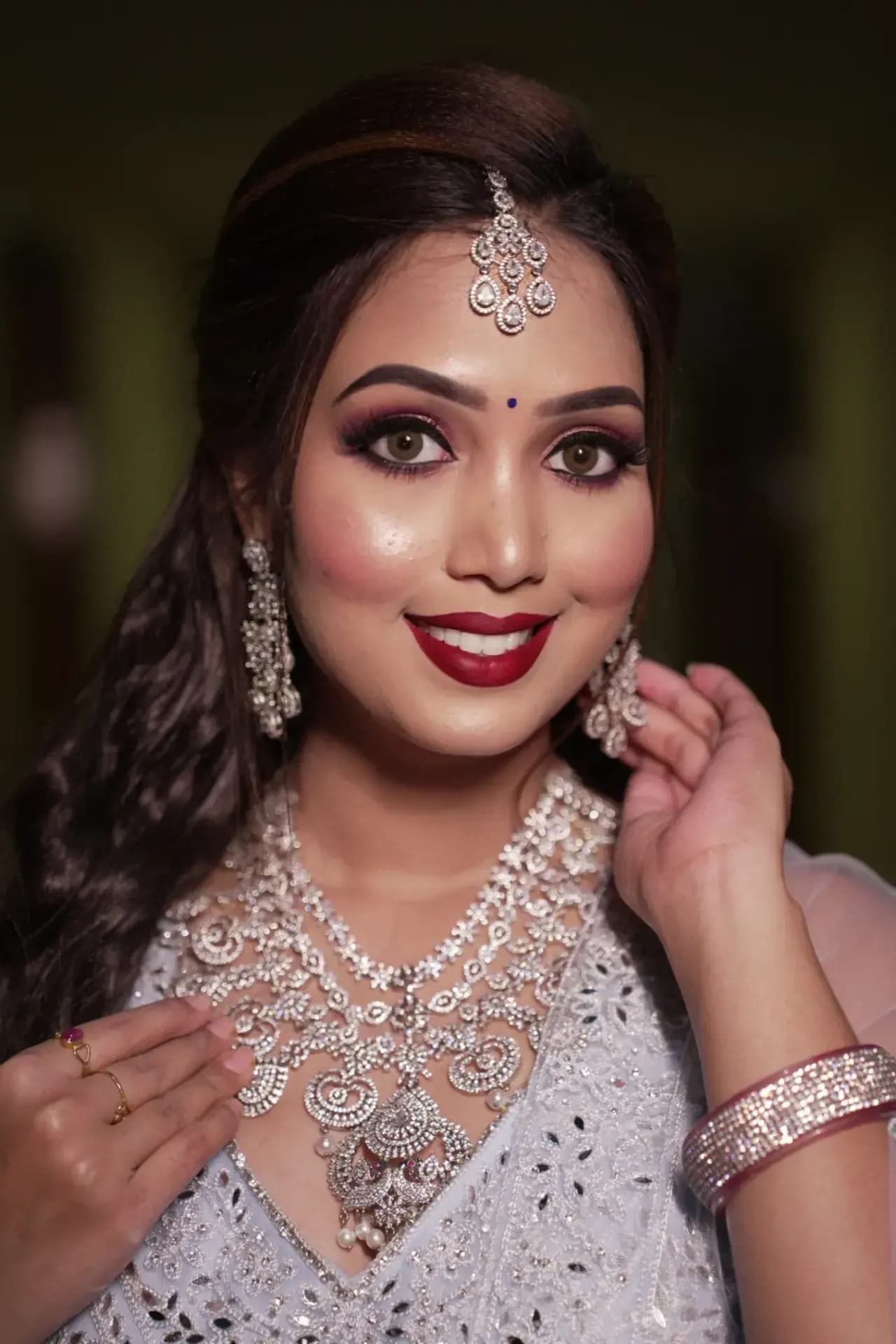 South Indian bridal portrait by Makeup Niranjana, Chennai