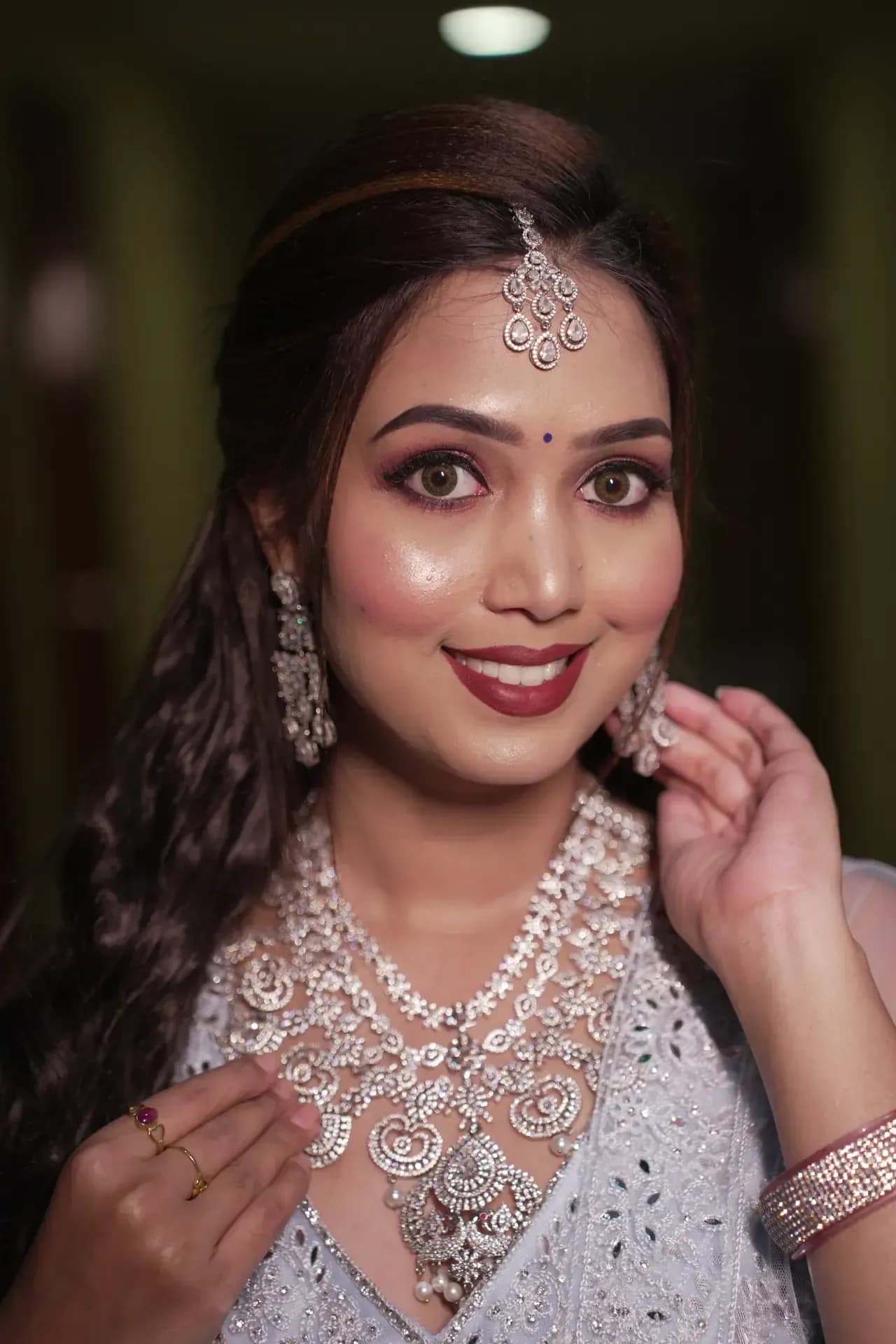 South Indian bridal portrait by Makeup Niranjana, Chennai