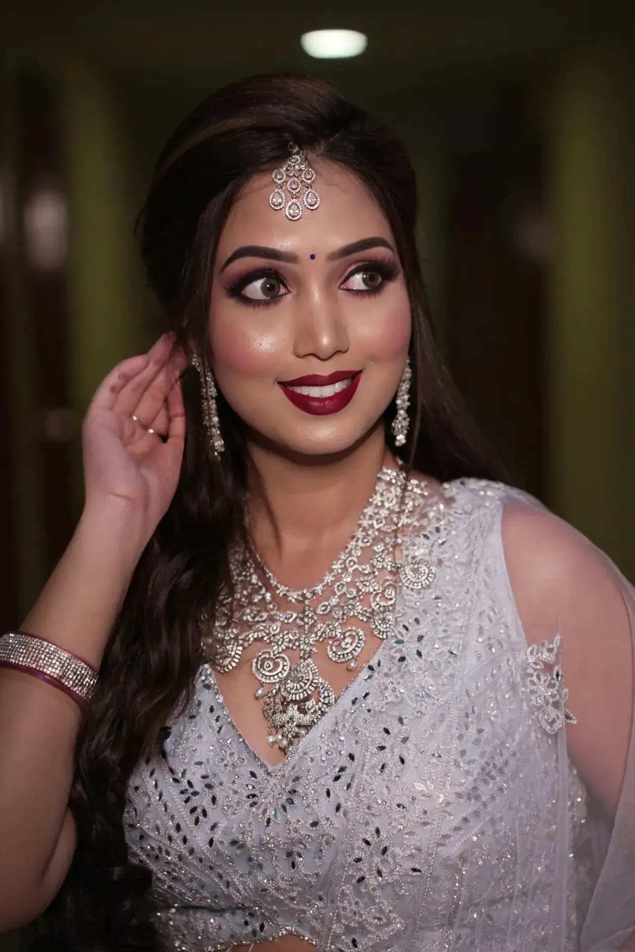 South Indian bridal portrait by Makeup Niranjana, Chennai