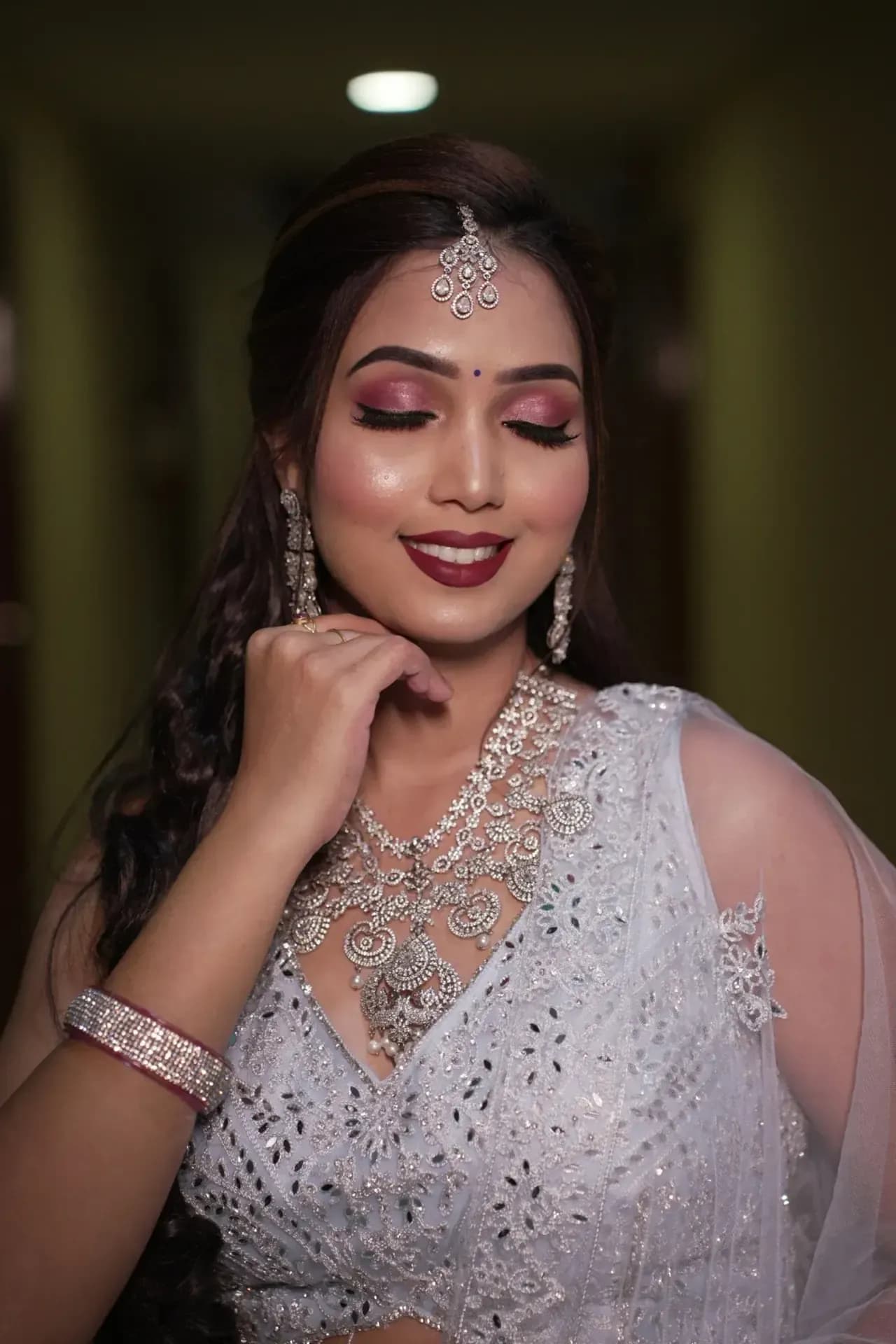 South Indian bridal portrait by Makeup Niranjana, Chennai