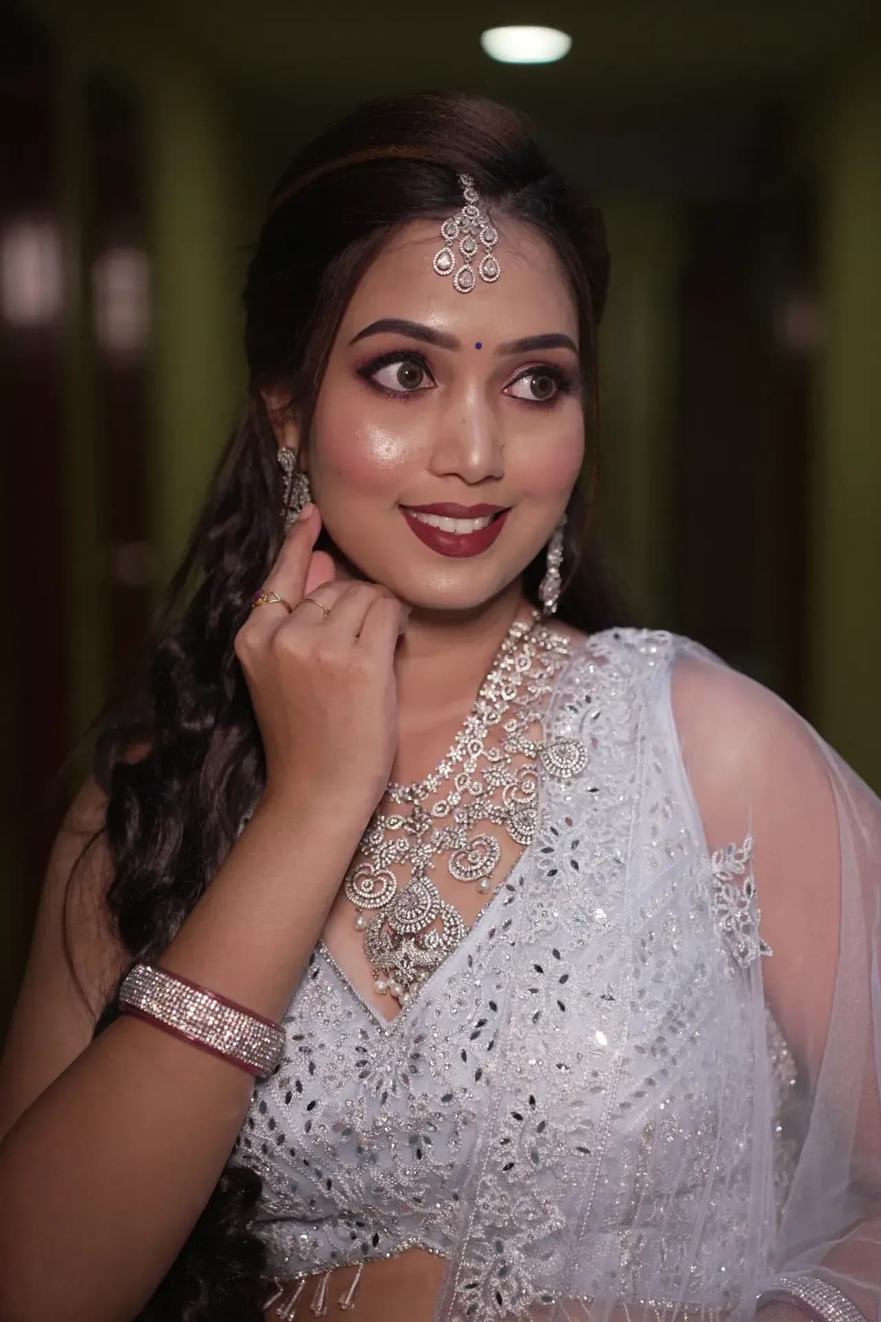 South Indian bridal portrait by Makeup Niranjana, Chennai