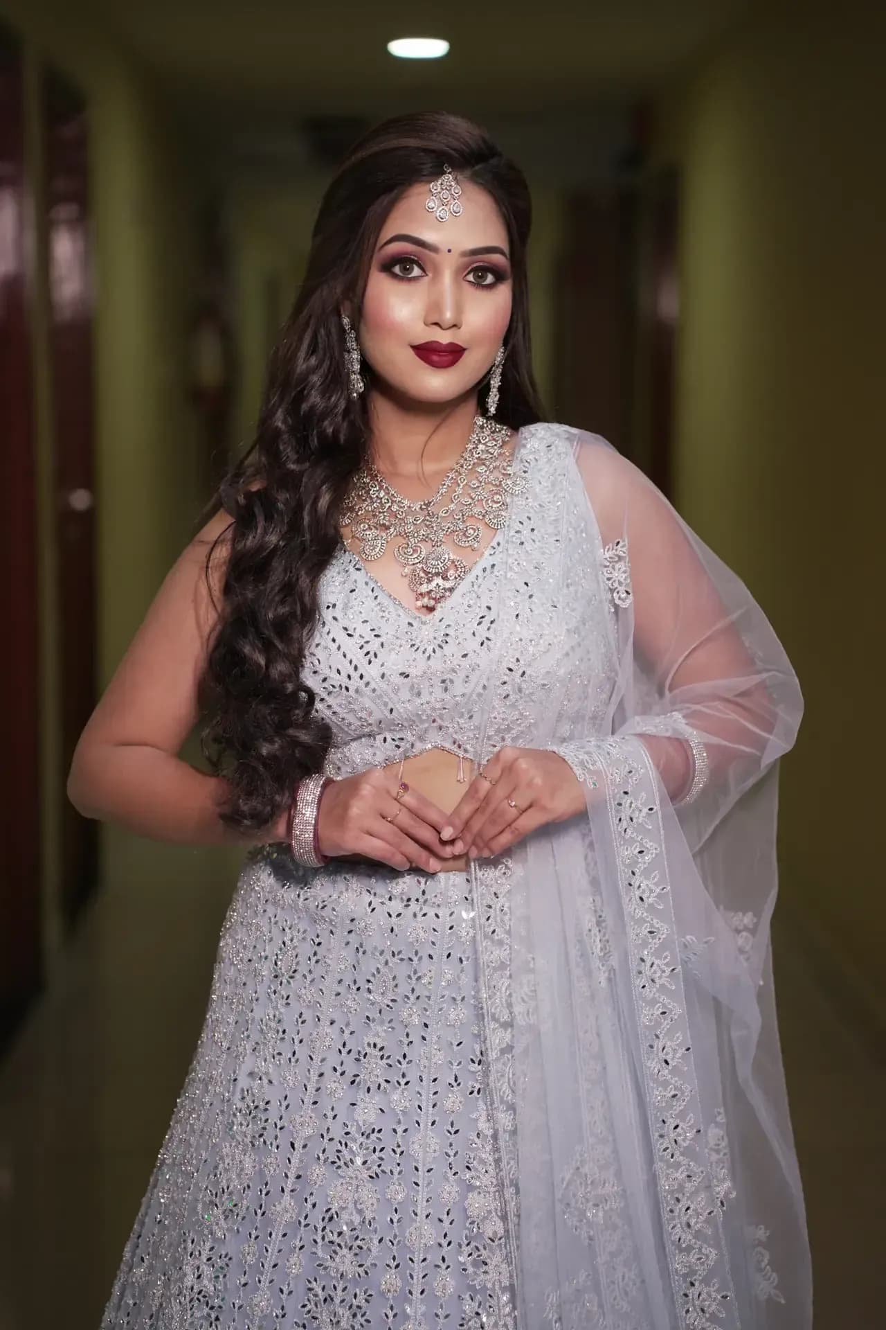South Indian bridal portrait by Makeup Niranjana, Chennai