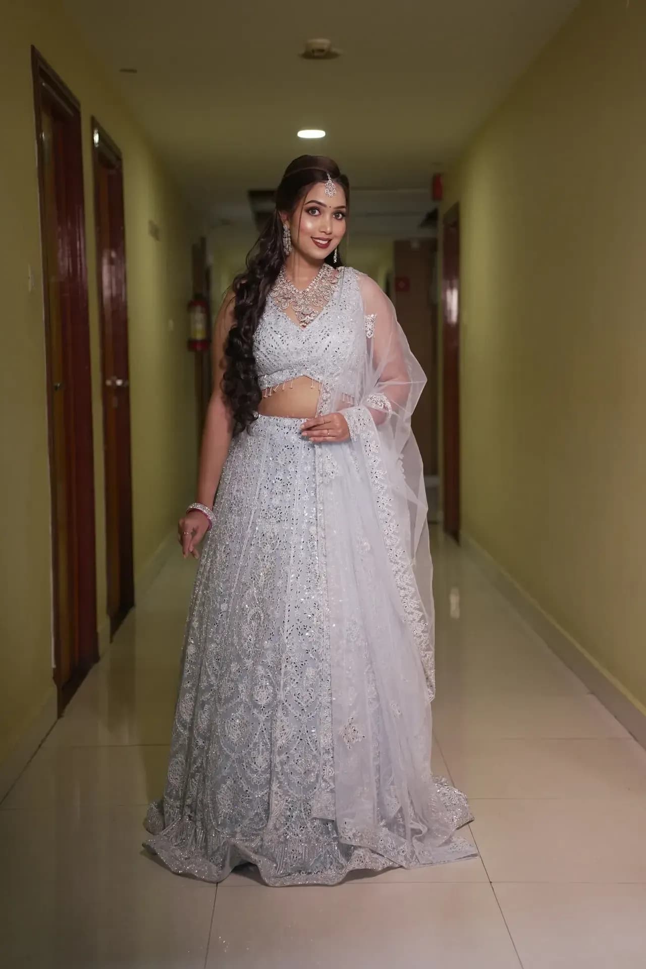 South Indian bridal portrait by Makeup Niranjana, Chennai