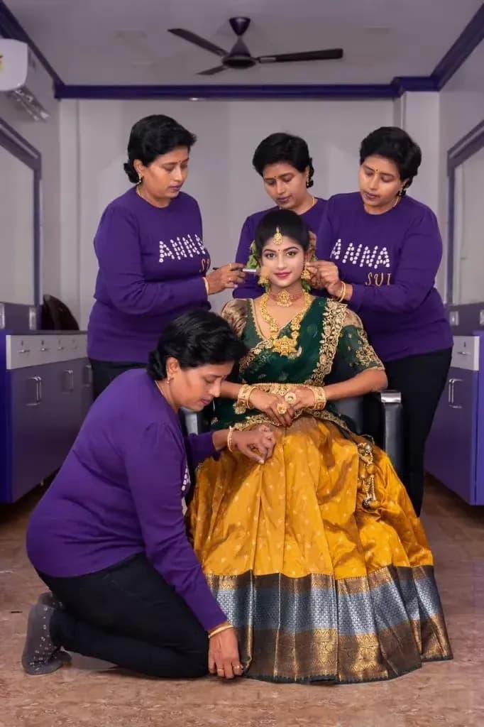 Behind the scenes — bridal makeup application by Niranjana, Chennai