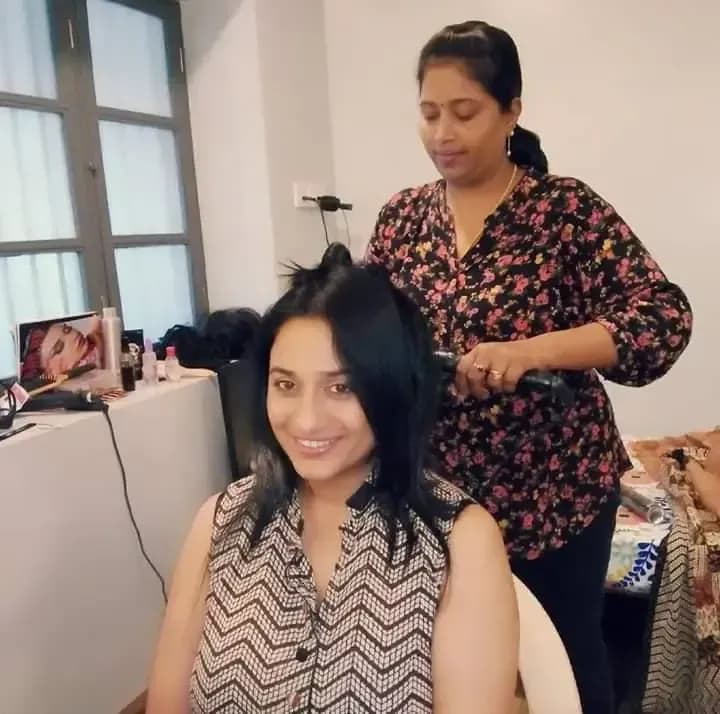 Behind the scenes — bridal makeup application by Niranjana, Chennai