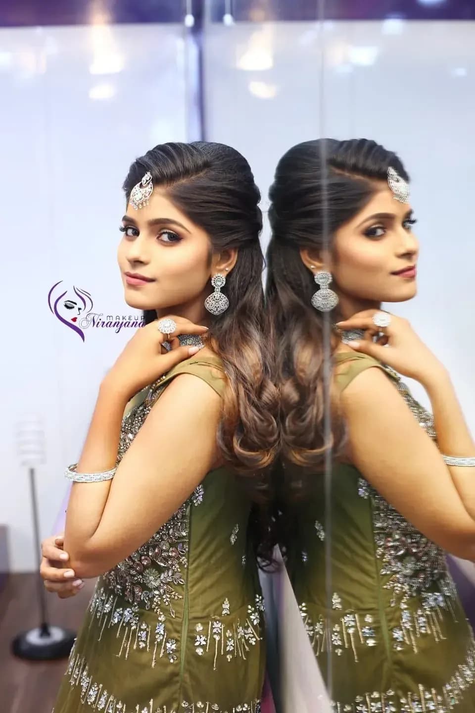 Behind the scenes — bridal makeup application by Niranjana, Chennai
