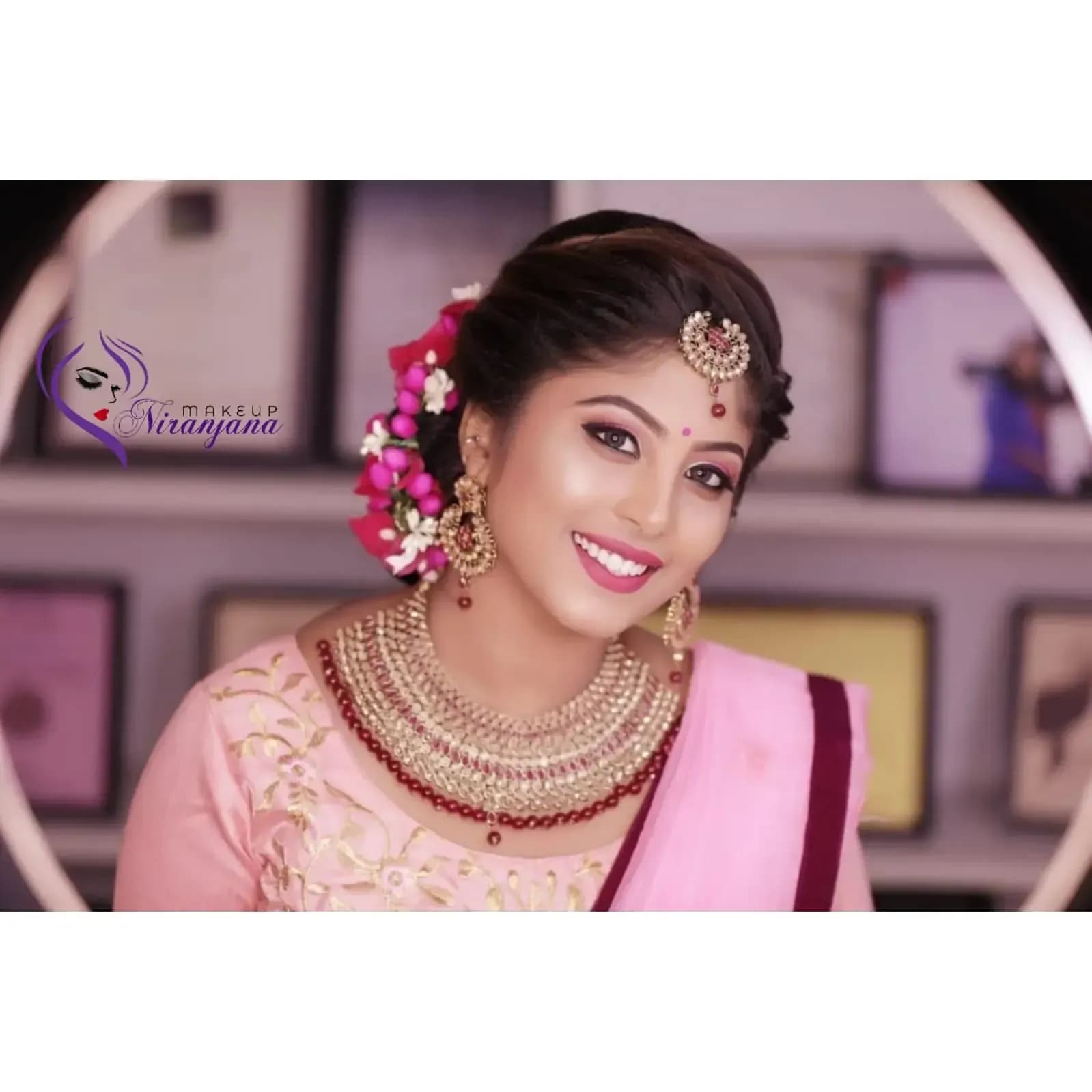 Behind the scenes — bridal makeup application by Niranjana, Chennai