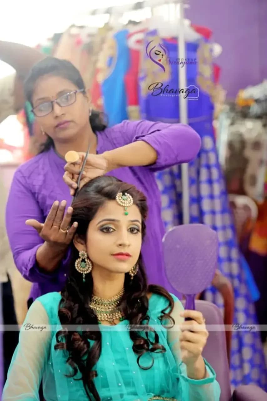 Behind the scenes — bridal makeup application by Niranjana, Chennai