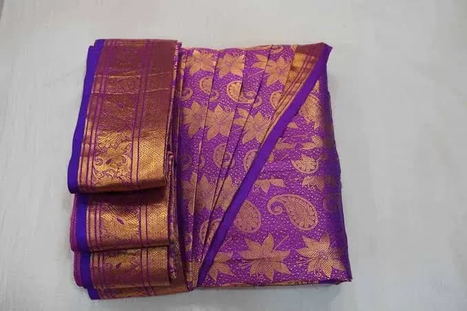 Kanjivaram saree drape — bridal styling by Makeup Niranjana, Chennai
