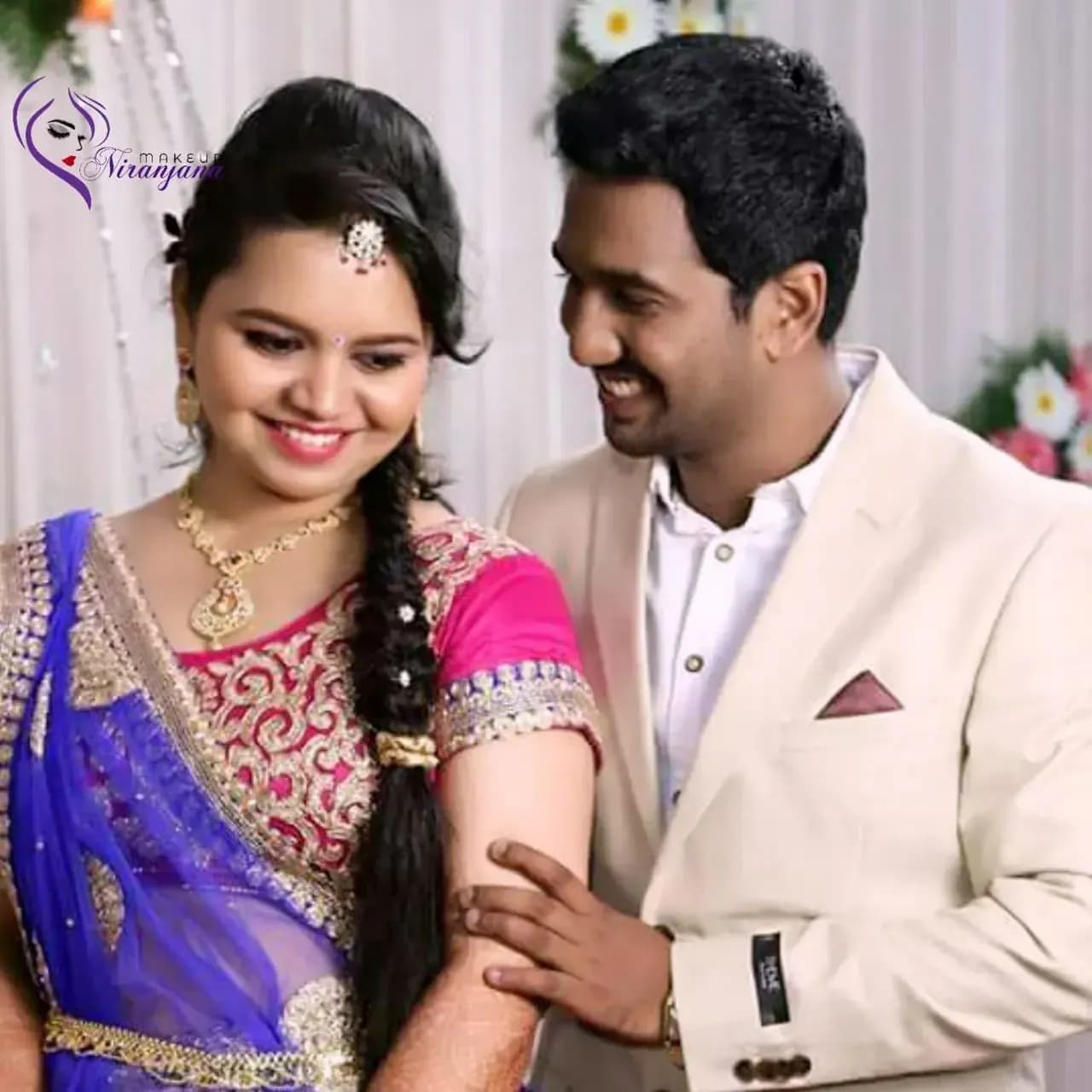 Couple and group bridal makeup at a Chennai wedding by Niranjana
